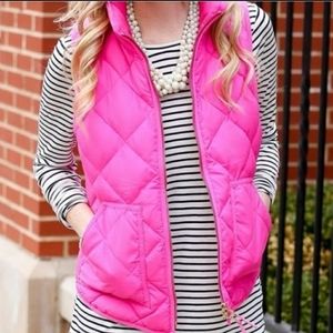 J. Crew Hot Pink Quilted Vest